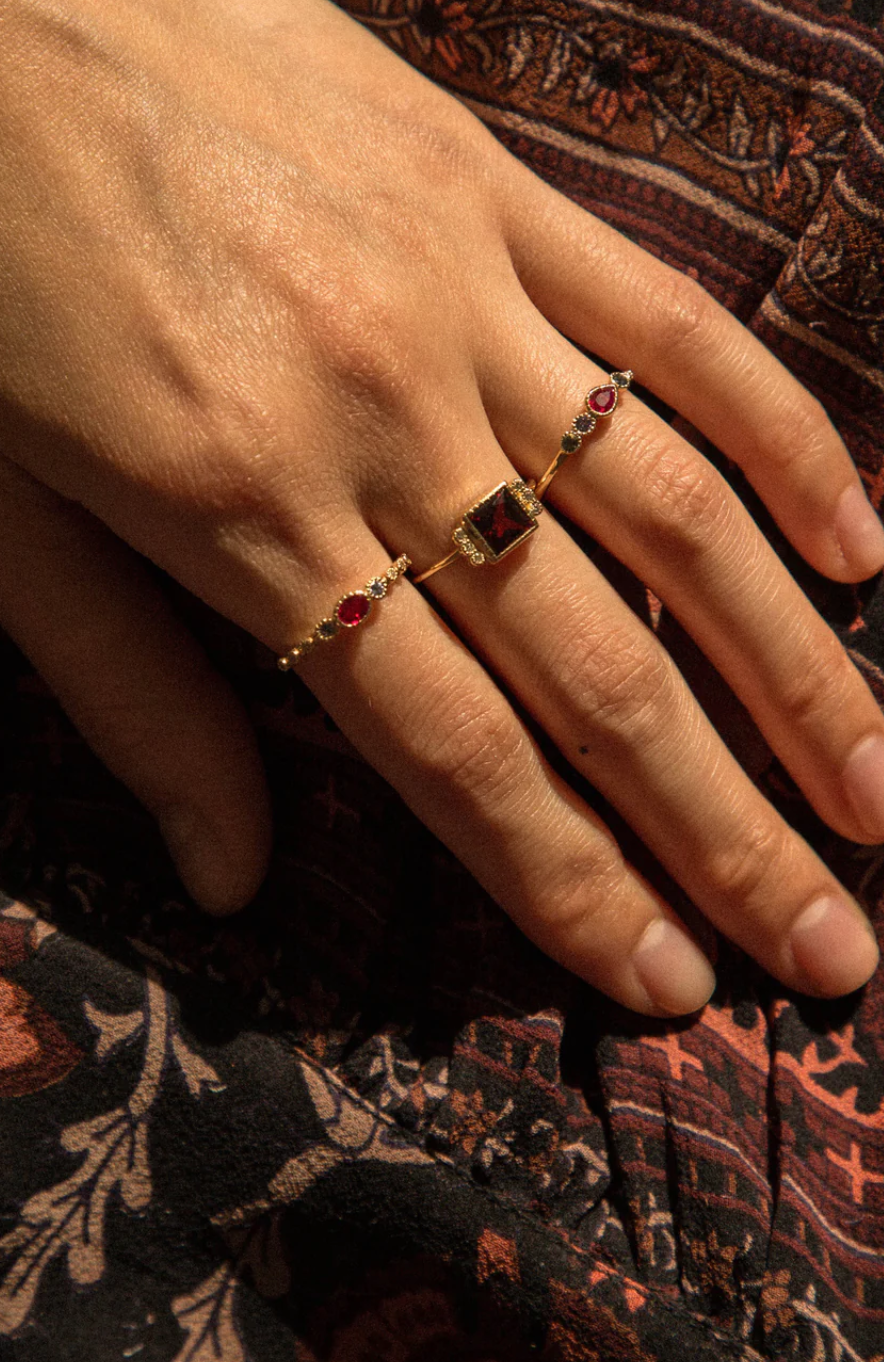 Ruby Teardrop Diamond Ring